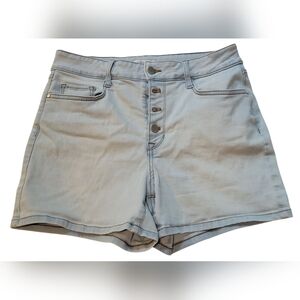 Nine West Washed Out Light Blue Women's Button Up Shorts Size 10